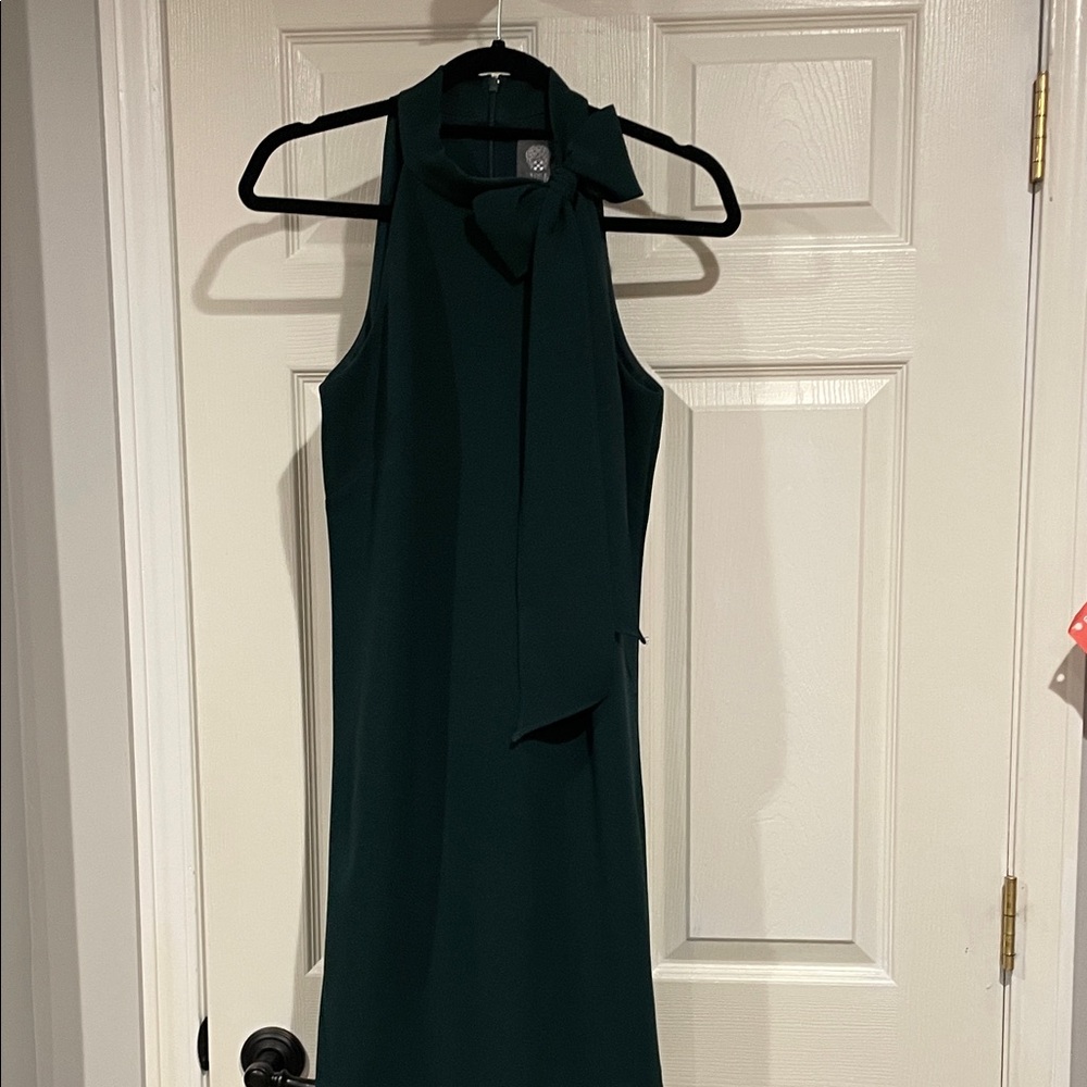 Vince Camuto Dark Green Halter Midi Dress